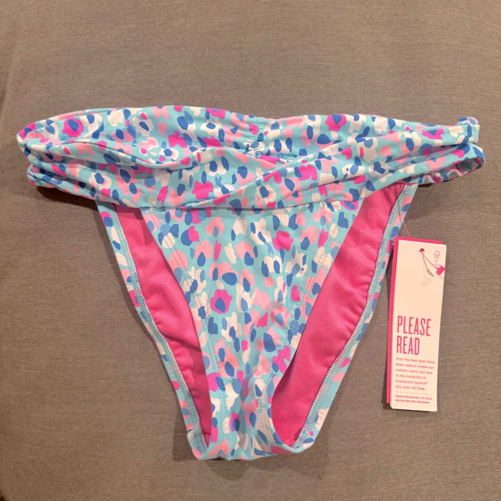 Lilly Pulitzer Hottie Dottie swim bikini trey bottoms size 4 NWT